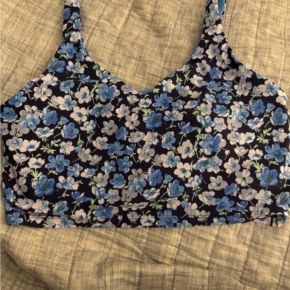 Aerie Blue Floral Sports Bra